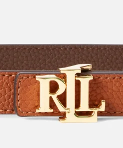Belts*Lauren Ralph Lauren Women's Reversable 20 Skinny Belt - Lauren Tan/Dark Brown