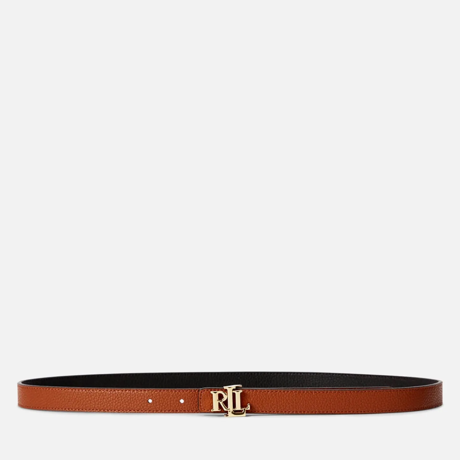 Belts*Lauren Ralph Lauren Women's Reversible 20 Skinny Belt - Black/Lauren Tan
