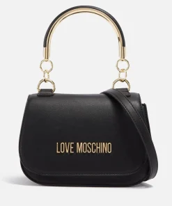 Mini Bags*Love Moschino Metal Handle Mini Faux Leather Bag
