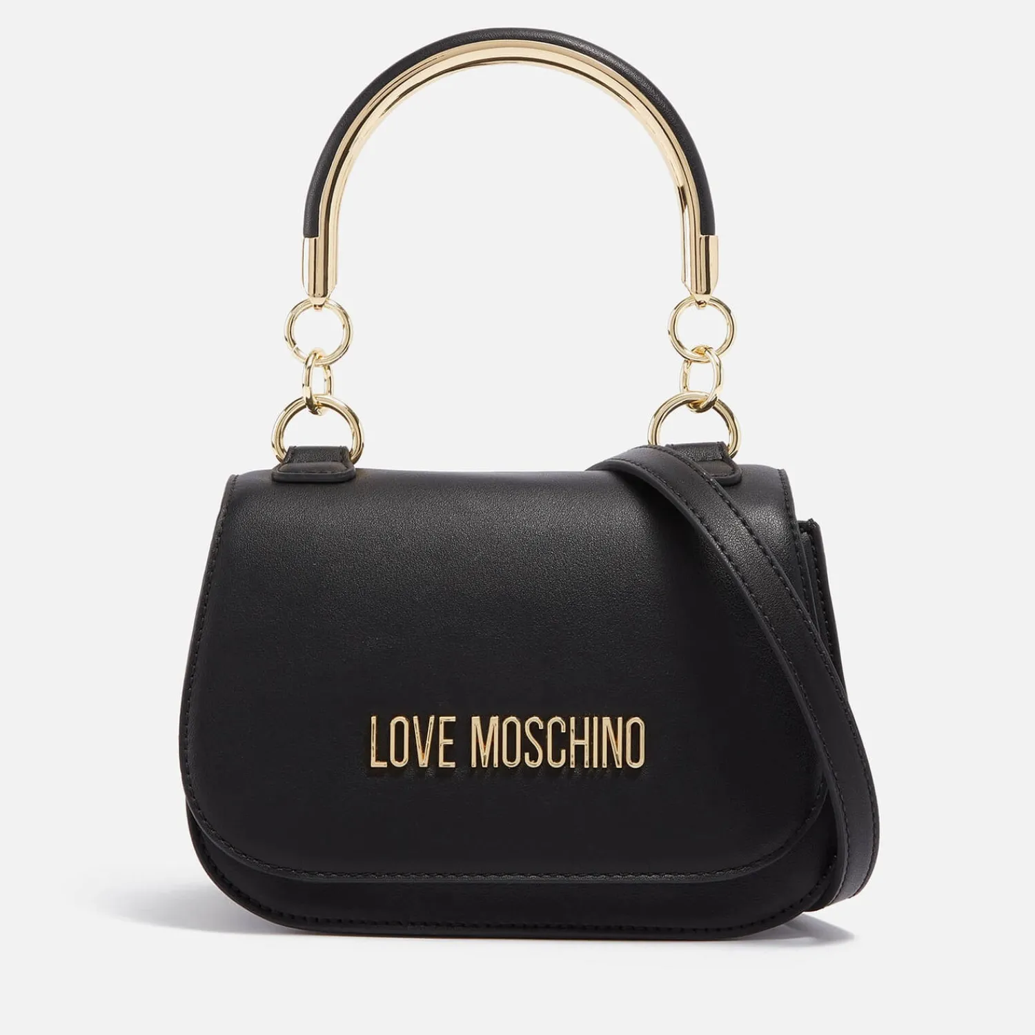 Mini Bags*Love Moschino Metal Handle Mini Faux Leather Bag
