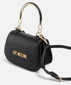 Mini Bags*Love Moschino Metal Handle Mini Faux Leather Bag