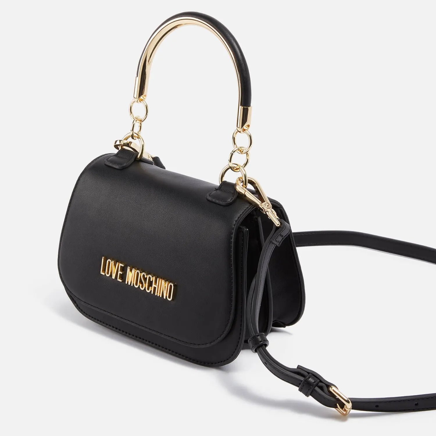 Mini Bags*Love Moschino Metal Handle Mini Faux Leather Bag