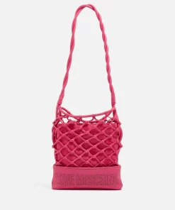 Mini Bags*Love Moschino Net Detail Mini Jersey Tote Bag