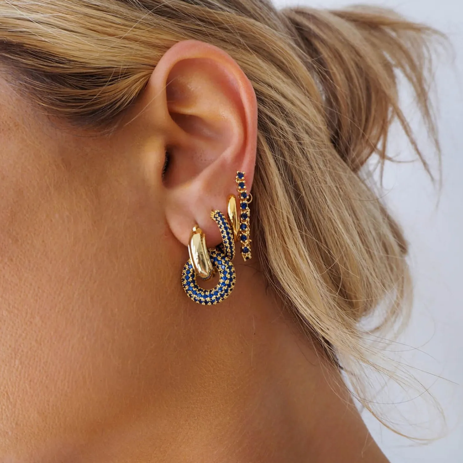 Earrings*Luv AJ Gold-Plated Cubic Zirconia Hoop Earrings