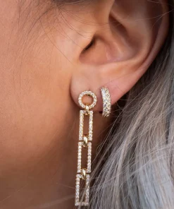 Earrings*Luv AJ Pave Gold-Plated Crystal Baby Earrings