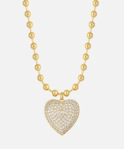 Necklaces*Luv AJ X For Love And Lemons Puffy Heart Gold-Plated Necklace