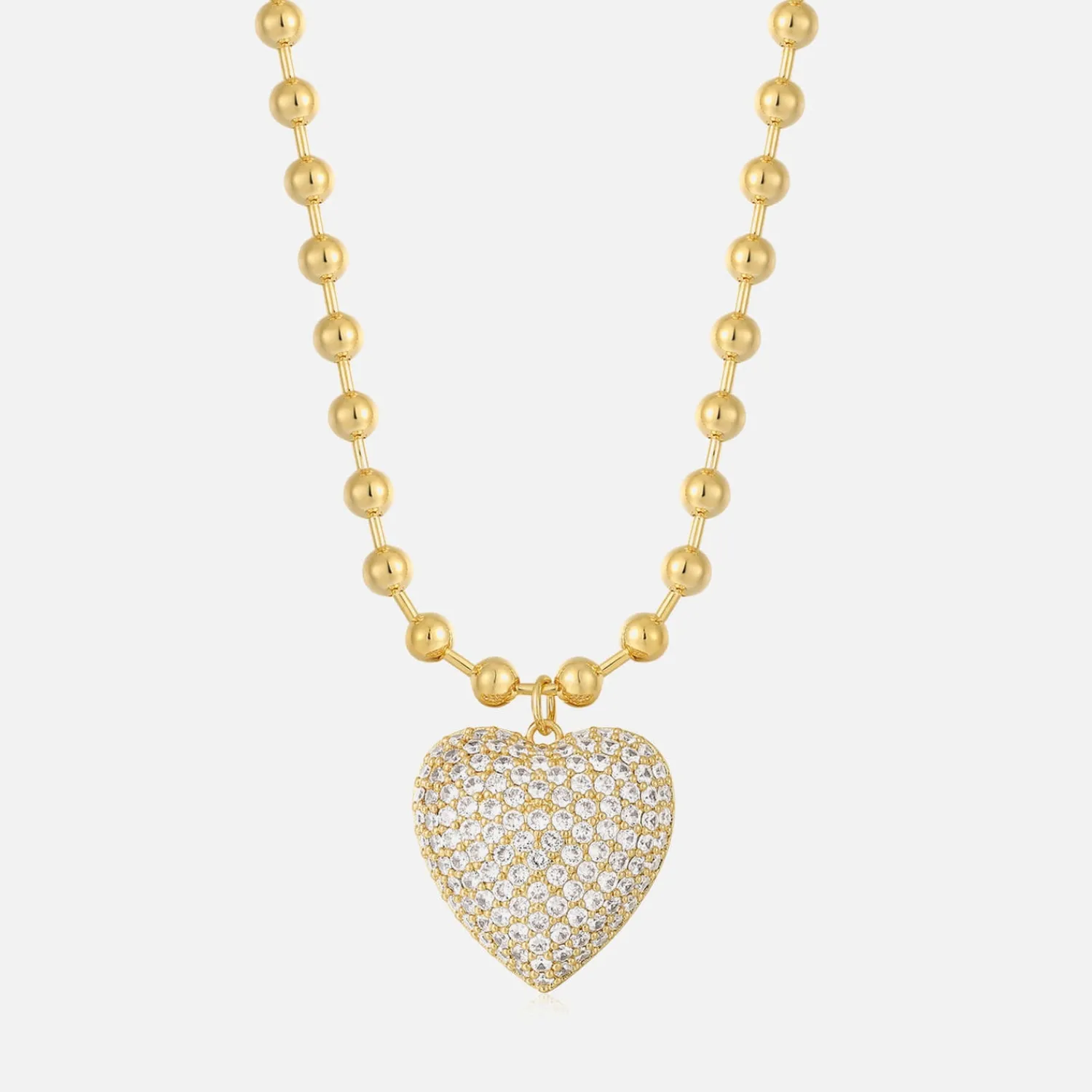 Necklaces*Luv AJ X For Love And Lemons Puffy Heart Gold-Plated Necklace