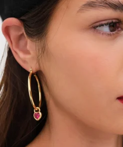 Jewellery Sets*Luv AJ X For Love And Lemons Heart Gold-Plated Hoop Earrings