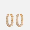 Earrings*Luv AJ Xl Pave Chain Gold-Plated Crystals Earrings