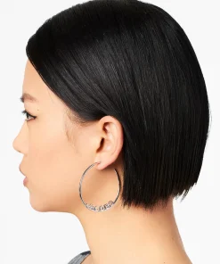 Earrings*Marc Jacobs Oversized The Monogram Silver-Tone Hoops
