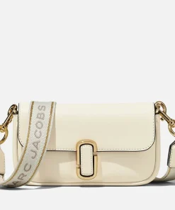 Mini Bags*Marc Jacobs The J Marc Mini Leather Shoulder Bag Cloud White