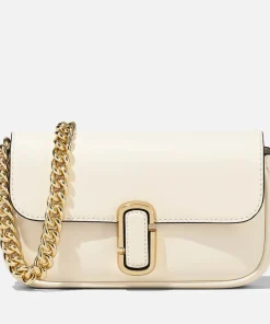 Mini Bags*Marc Jacobs The J Marc Mini Leather Shoulder Bag Cloud White