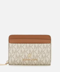 Purses And Cardholders*MICHAEL Michael Kors Women's Jet Set Wallet - Vanilla/Acrn