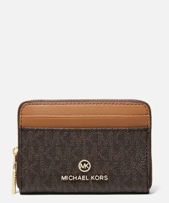 Purses And Cardholders*MICHAEL Michael Kors Women's Jet Set Charm Small Za Coin Card Case - Brn/Acorn
