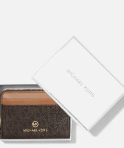 Purses And Cardholders*MICHAEL Michael Kors Women's Jet Set Charm Small Za Coin Card Case - Brn/Acorn