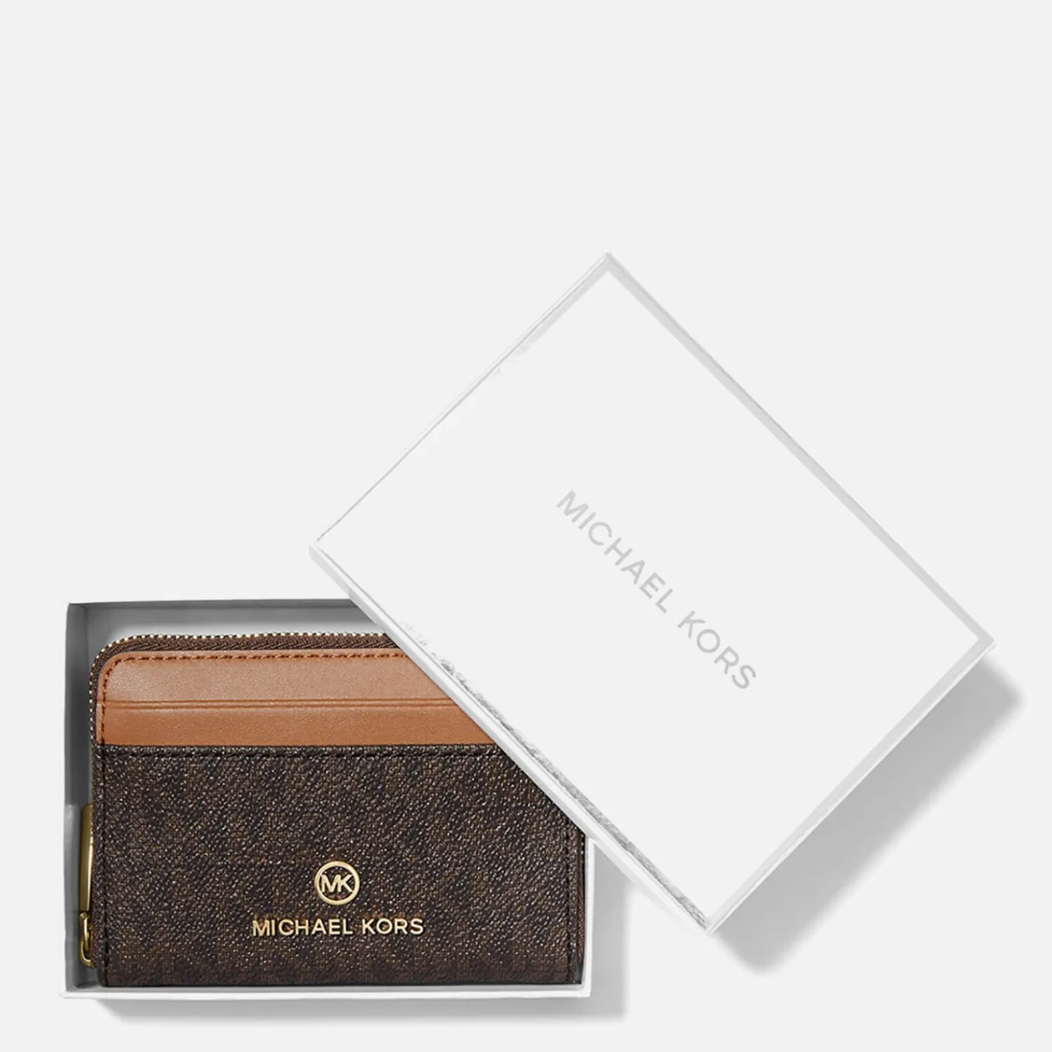 Purses And Cardholders*MICHAEL Michael Kors Women's Jet Set Charm Small Za Coin Card Case - Brn/Acorn