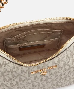 Shoulder Bags*MICHAEL Michael Kors Women's Jet Set Charm Small Chain Pouchette - Vanilla/Acrn