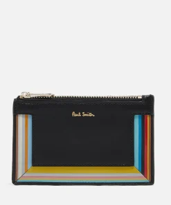 Purses And Cardholders*Paul Smith Stripe Zipped Leather Card Holder
