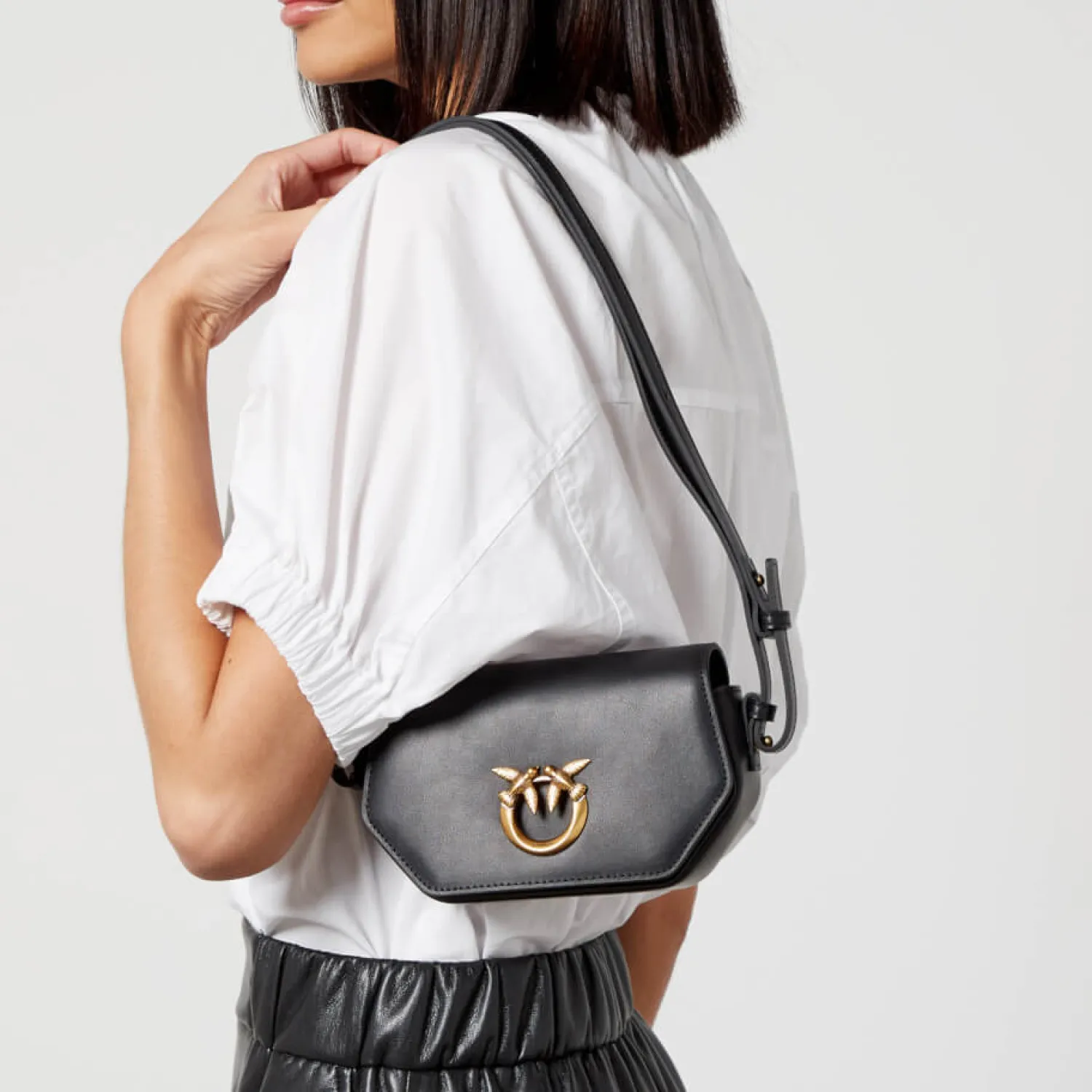 Crossbody Bags*Pinko Love Click Exagon Baby Vitello Leather Crossbody Bag