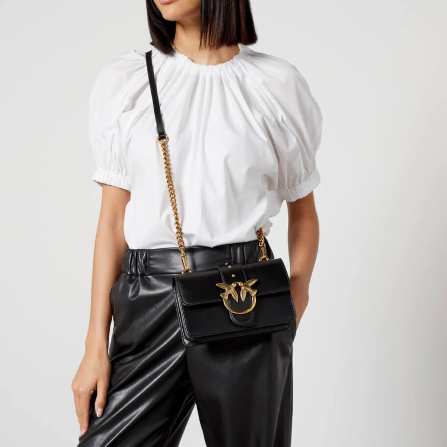 Mini Bags*Pinko Love One Mini Leather Cross-Body Bag