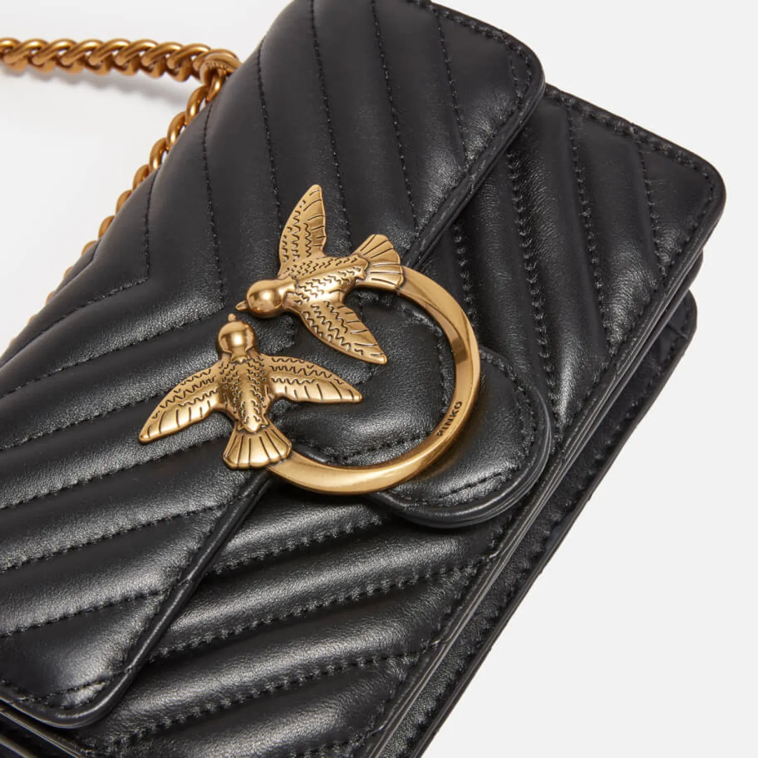 Mini Bags*Pinko Love One Sheep Nappa Mini Leather Bag