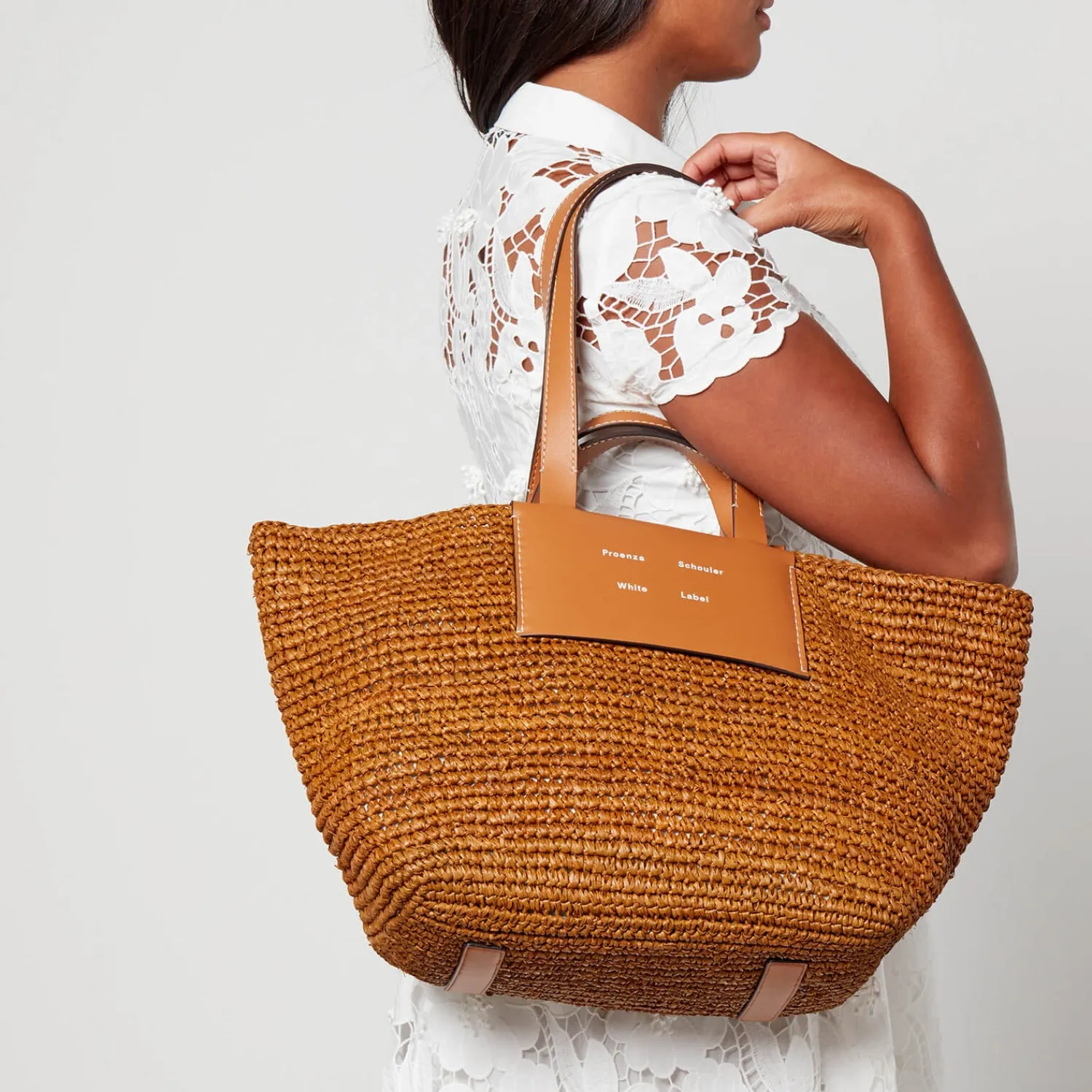 Tote Bags*Proenza Schouler White Label Women's Large Morris Rafia Tote Bag - Honey