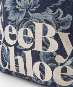 Tote Bags*See By Chloe Floral Denim-Jacquard Tote Bag