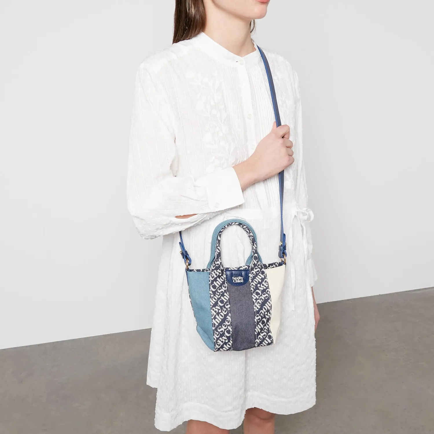 Mini Bags*See By Chloe Women's Laetizia Mini Tote Bag - Royal Navy