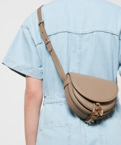 Shoulder Bags*See By Chloe Women's Small Mara Saddle Bag - Motty Grey