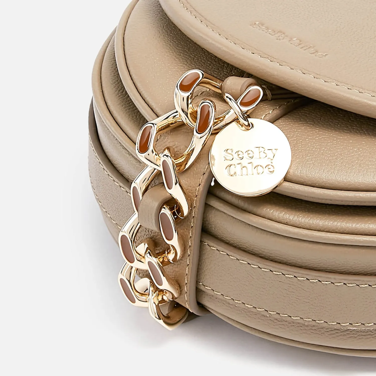 Shoulder Bags*See By Chloe Women's Small Mara Saddle Bag - Motty Grey