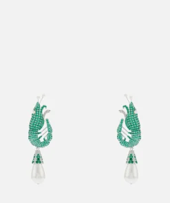 Earrings*Shrimps Silver-Tone Crystal Clip-On Earrings