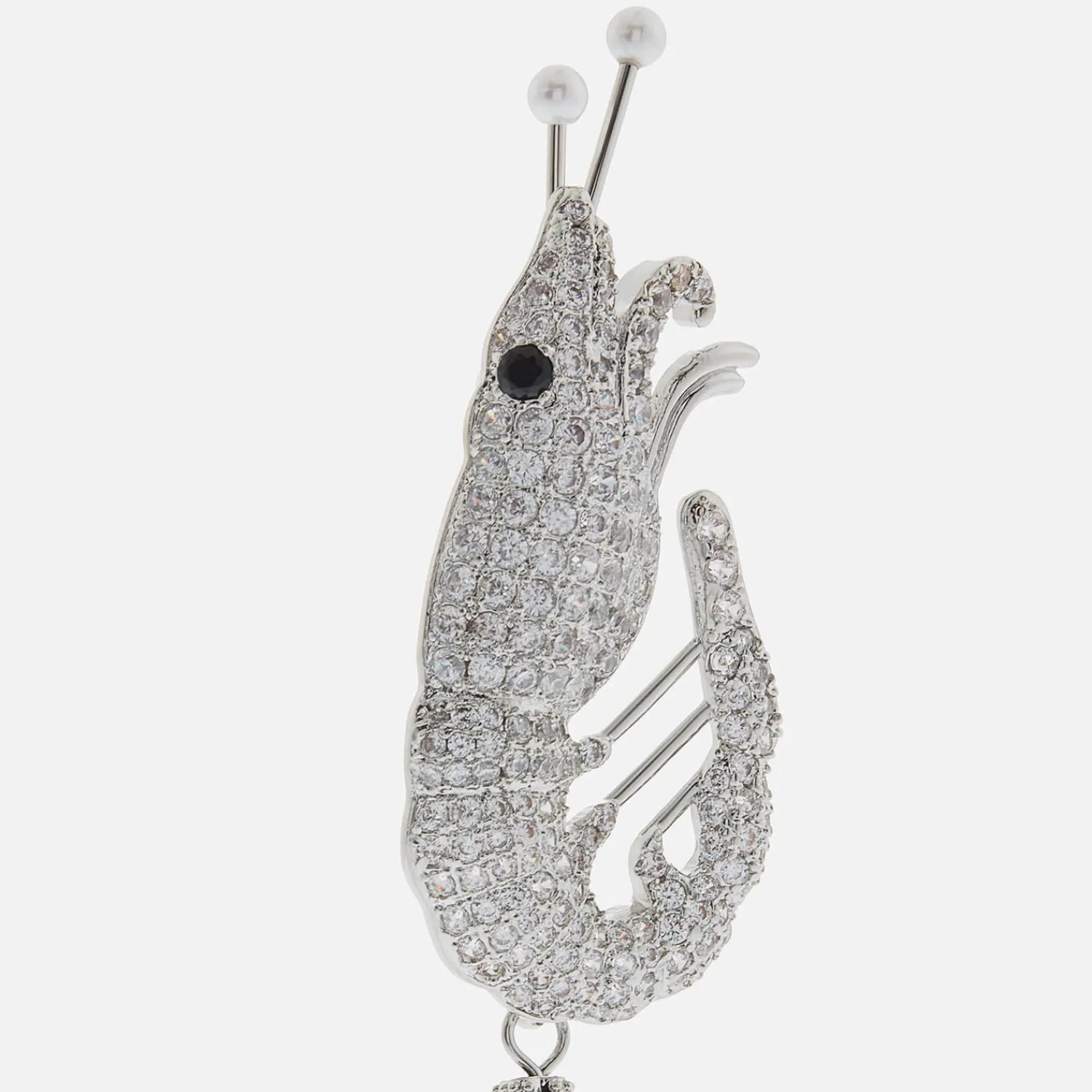 Earrings*Shrimps Women's Shrimp Crystal Earrings - Cream & Silver