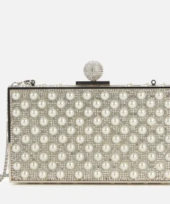 Clutch Bags*Sophia Webster Women's Clara Crystal Box Bag - Silver/Pearl