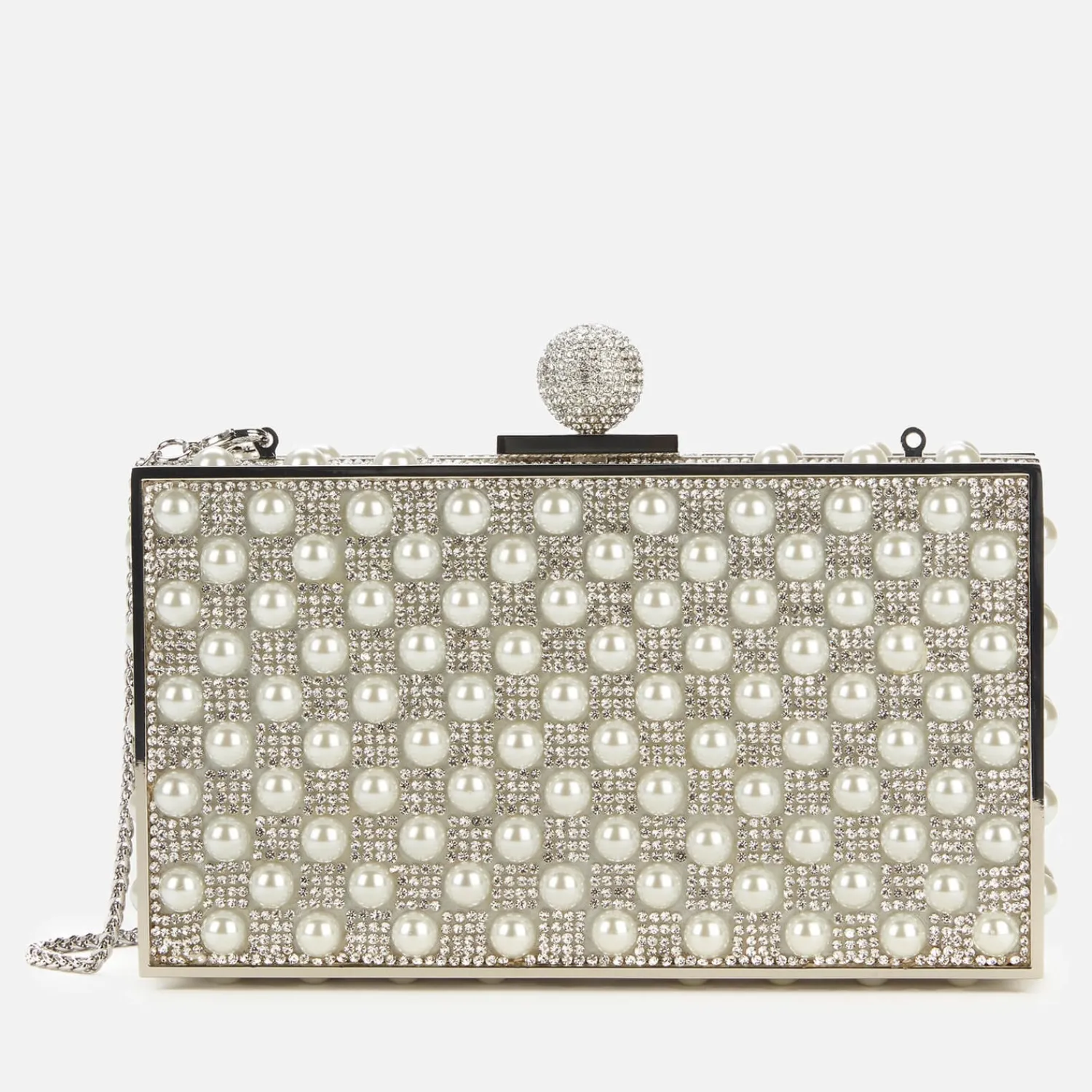 Clutch Bags*Sophia Webster Women's Clara Crystal Box Bag - Silver/Pearl