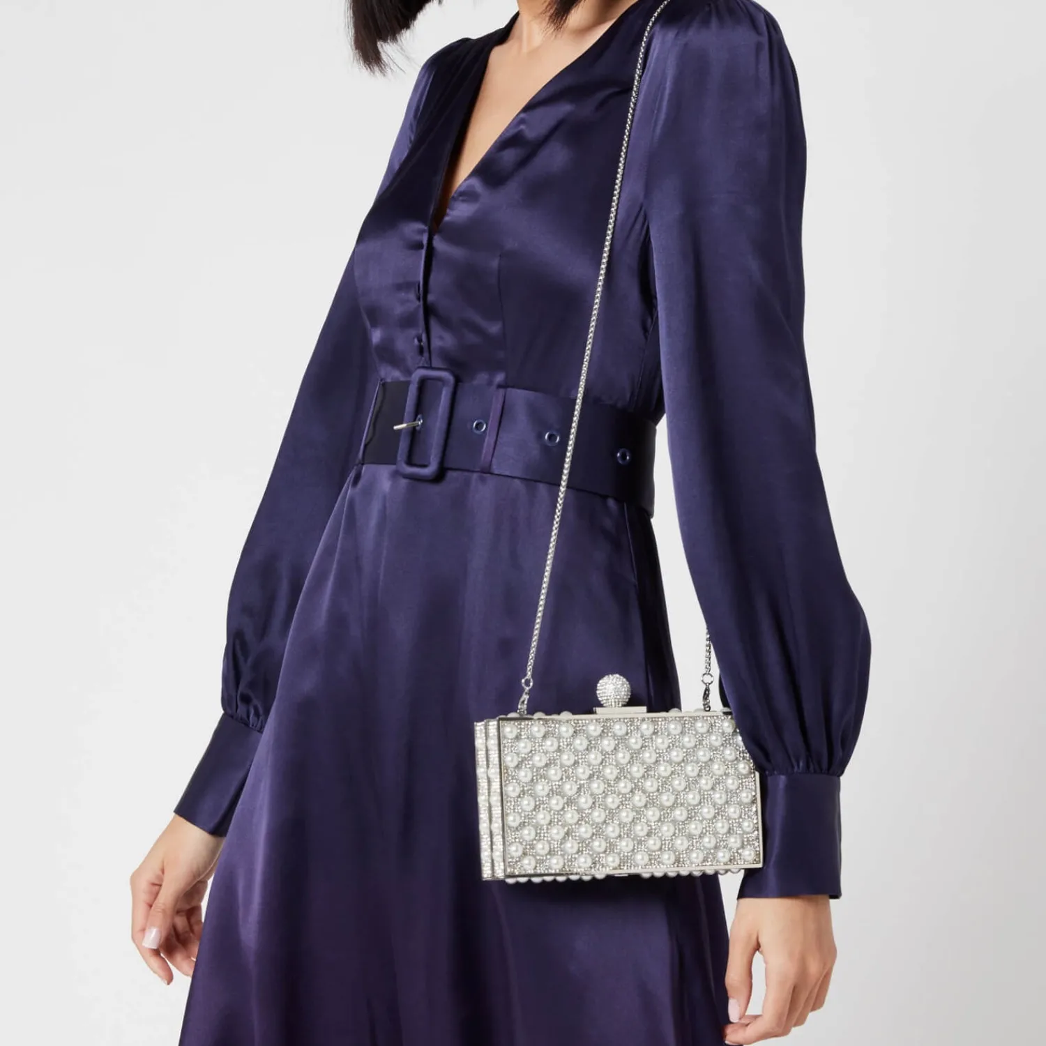 Clutch Bags*Sophia Webster Women's Clara Crystal Box Bag - Silver/Pearl