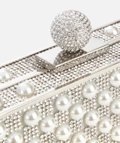 Clutch Bags*Sophia Webster Women's Clara Crystal Box Bag - Silver/Pearl