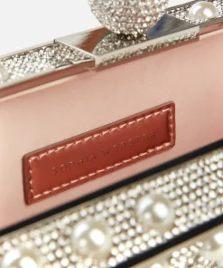 Clutch Bags*Sophia Webster Women's Clara Crystal Box Bag - Silver/Pearl