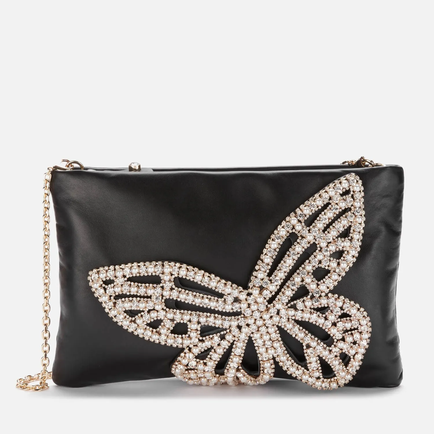 Clutch Bags*Sophia Webster Women's Flossy Crystal Clutch - Black & Pearl