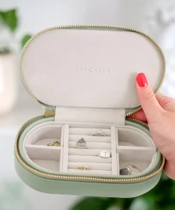 Jewellery Stands & Boxes*Stackers Oval Travel Jewellery Box - Sage