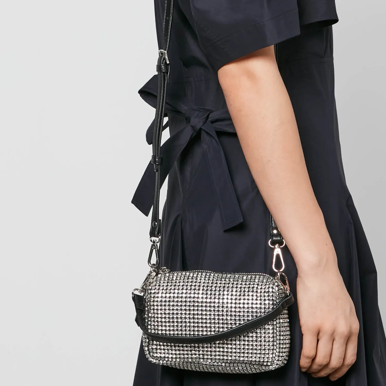 Shoulder Bags*Steve Madden Bnoble Crystal Faux Leather Shoulder Bag