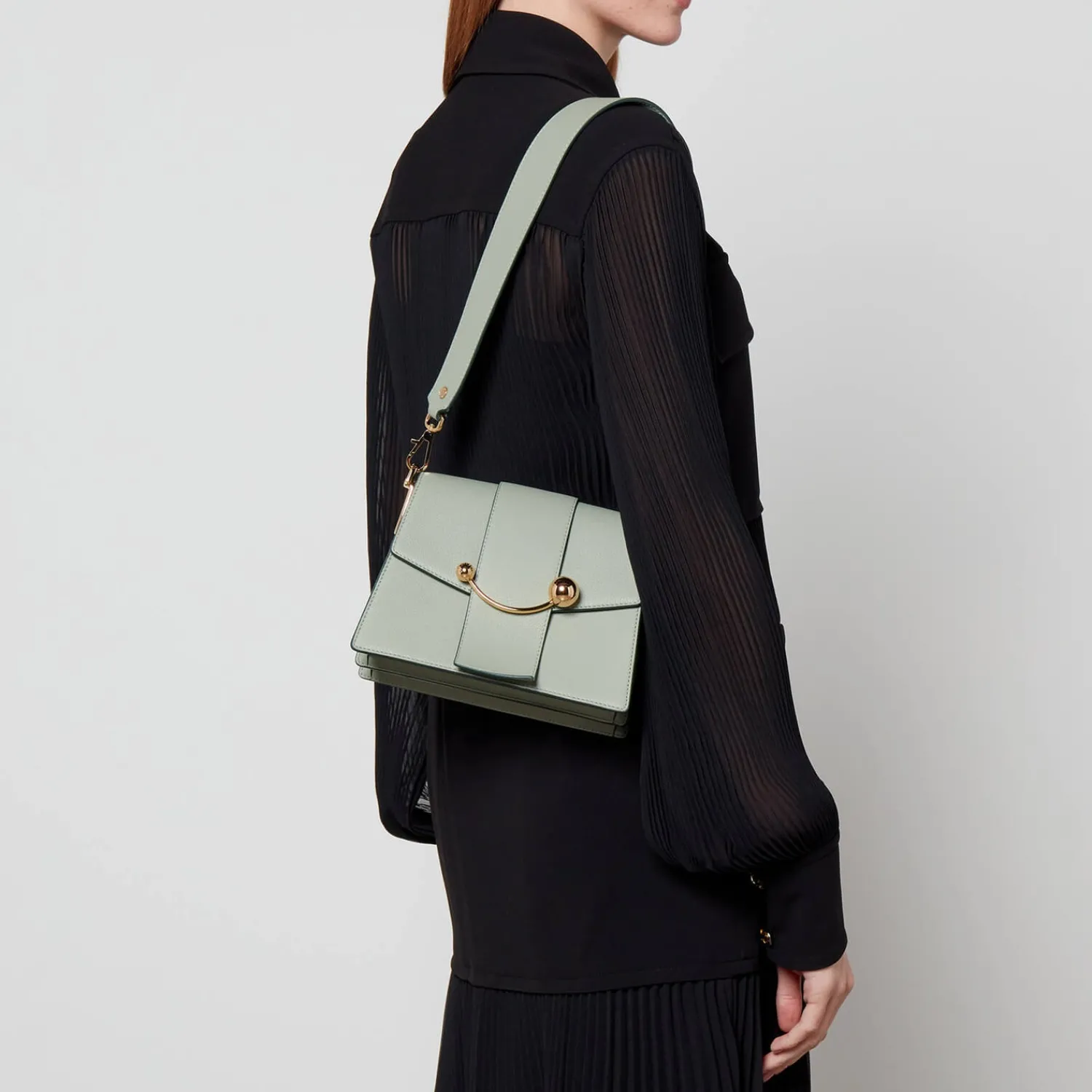 Shoulder Bags*Strathberry Box Crescent Leather Shoulder Bag