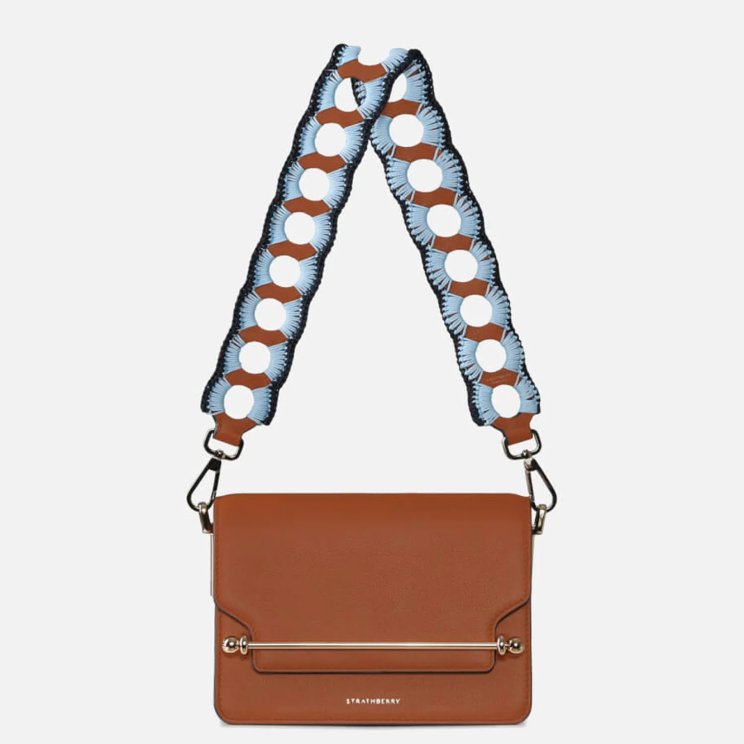 Mini Bags*Strathberry East West Mini Crochet Strap Leather Bag