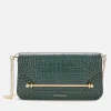 Crossbody Bags*Strathberry Women's East/West Croc Baguette Bag - Bottle Green