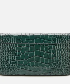 Crossbody Bags*Strathberry Women's East/West Croc Baguette Bag - Bottle Green