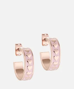 Earrings*Ted Baker Emrie Heart Rose Gold-Tone Hoop Earrings
