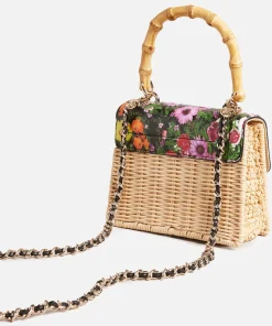 Mini Bags*Ted Baker Jaysisa Mini Floral-Print Rattan Bag