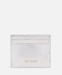 Purses And Cardholders*Ted Baker Silvor Logo-Detailed Snake-Effect Leather Cardholder