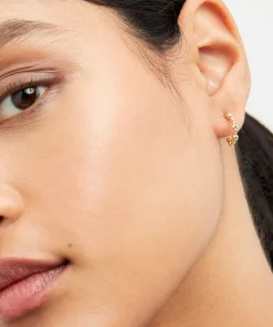 Earrings*Ted Baker Women's Belsini: Crystal Small Hoop Earring - Gold Tone/Clear Crystal