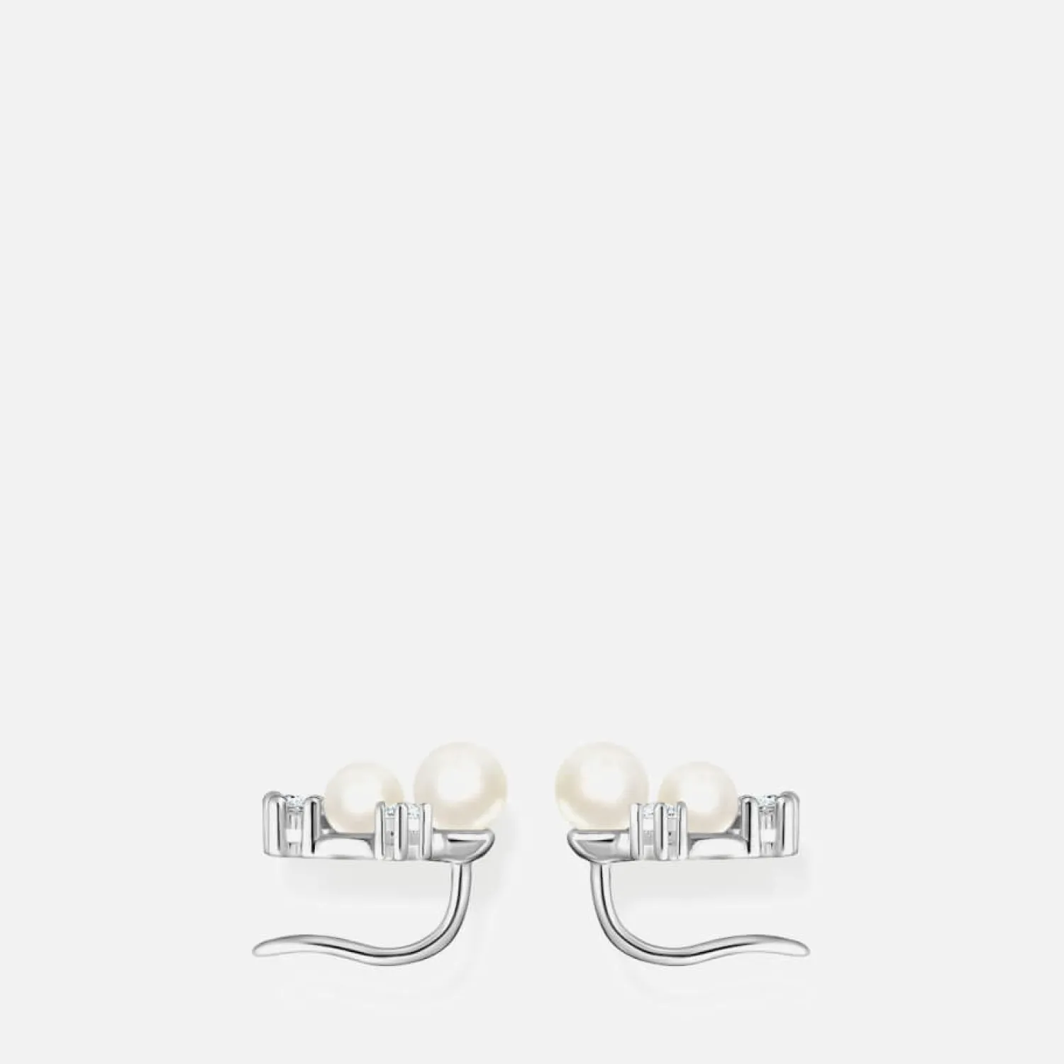 Earrings*THOMAS SABO Women's Pearl Climbers - Silver
