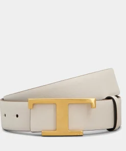 Belts*Tod's Reversible T Logo Leather Belt